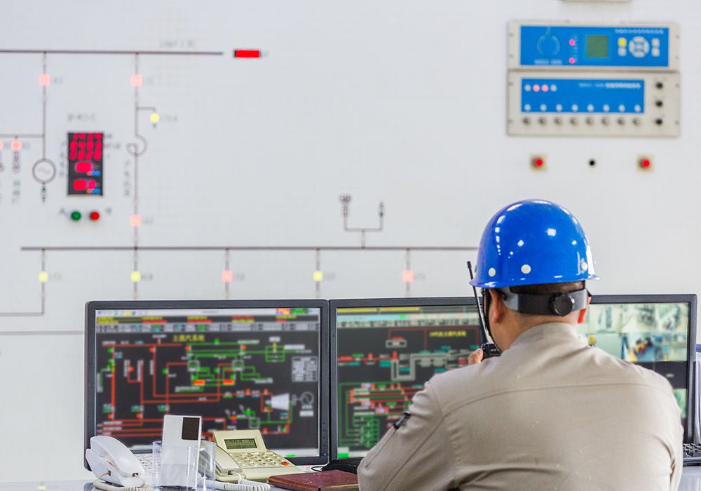 workers in control room