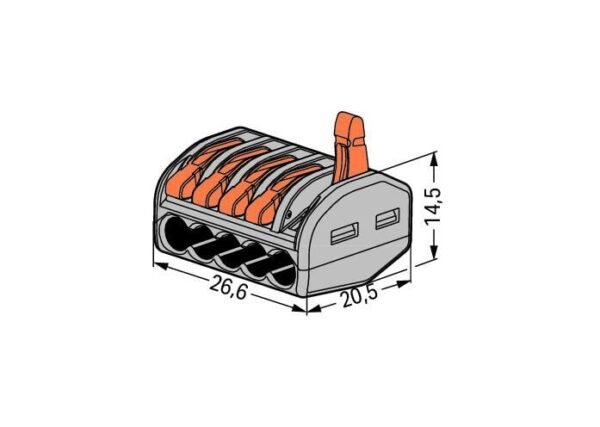 Conector de emenda; para condutores de até 4mm² com 5 entradas - 222-415 - Wago - Imagem 2
