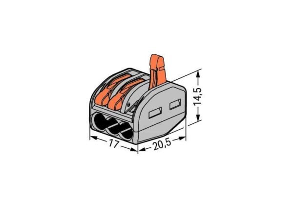 Conector de emenda; para condutores de até 4mm² com 3 entradas - 222-413 - Wago - Imagem 2